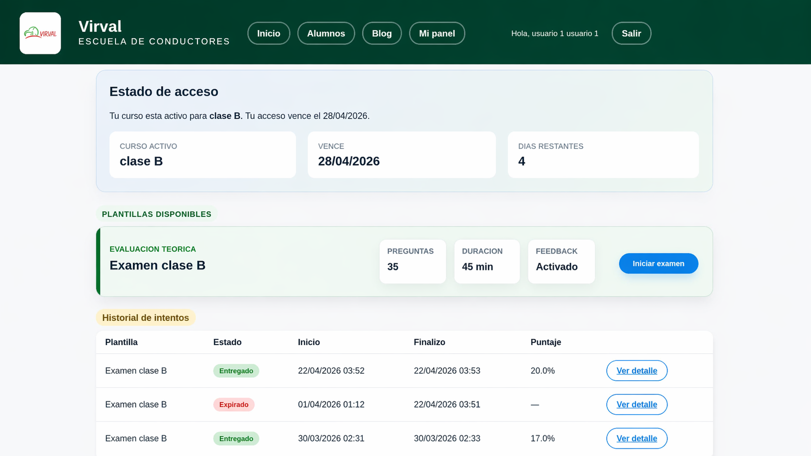 Escuela de conductores Virval